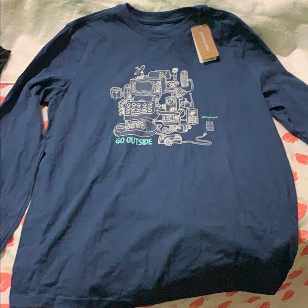 Boys blue long sleeve shirt from Patagonia